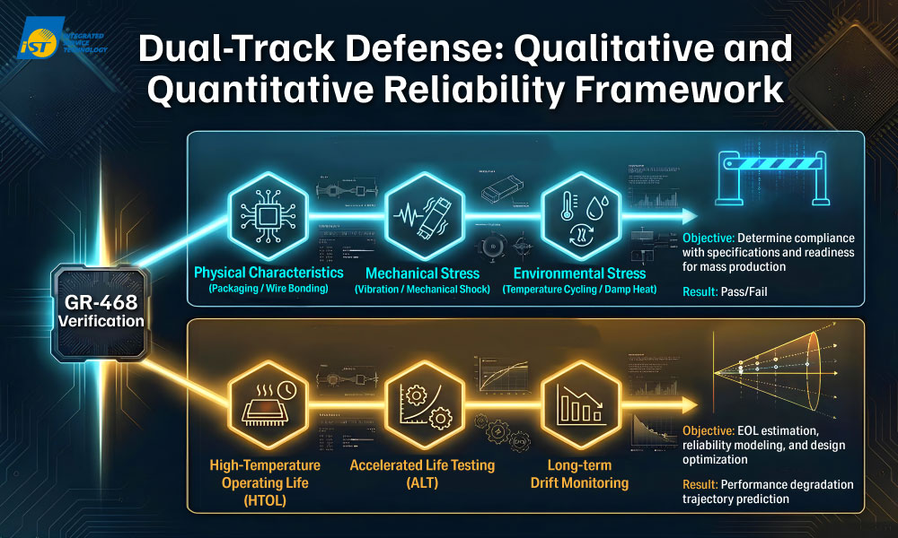 CPO GR468 Beyond employing "Qualitative Tests" to determine compliance (Pass/Fail) for mass production readiness, Telcordia GR-468 leverages "Quantitative Tests / Aging Tests" for End-of-Life (EOL) estimations, reliability modeling, and system design optimization.
